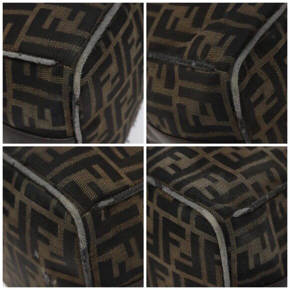 FENDI Zucca Canvas Hand Bag Brown Black Auth bs24769 - Picture 15 of 16